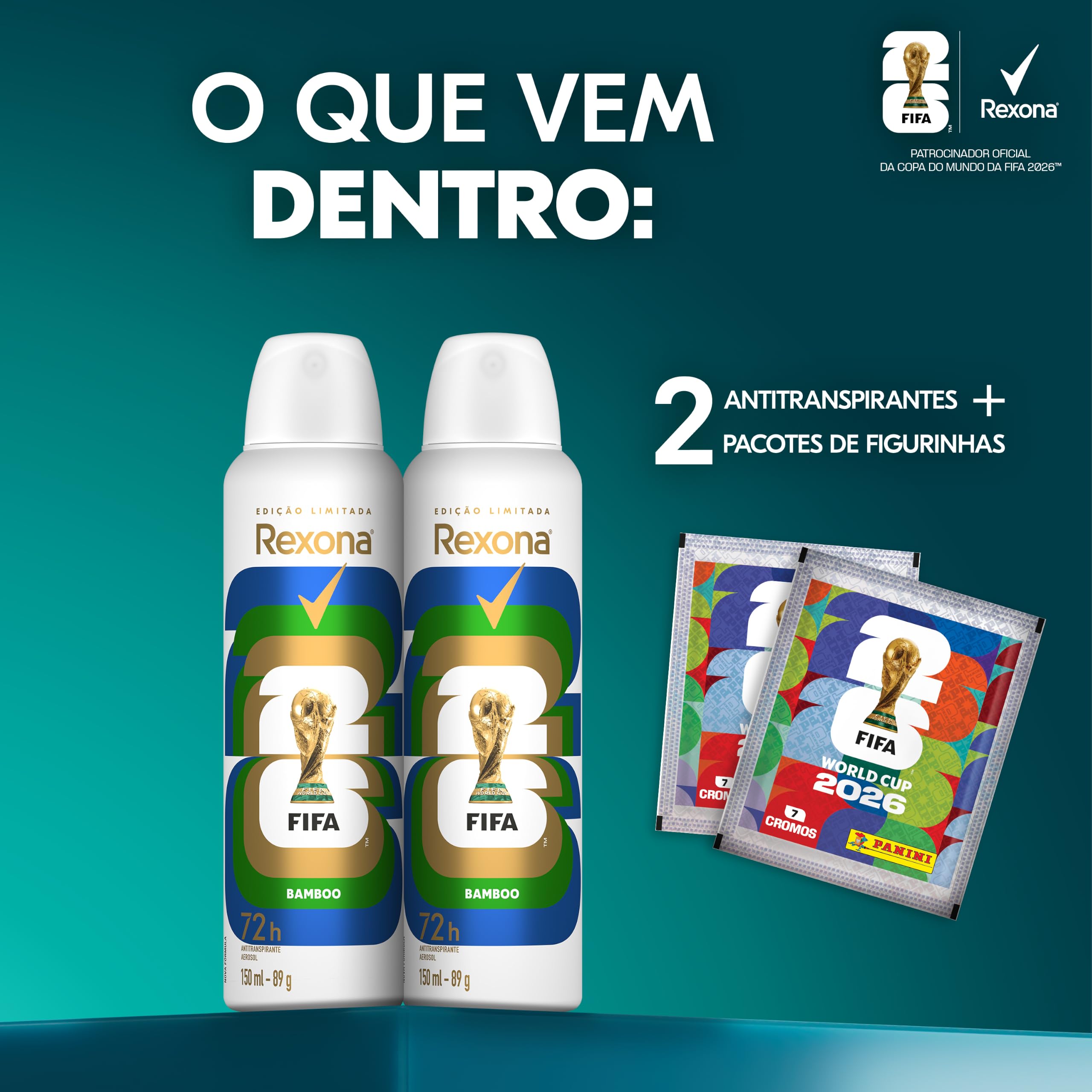 Kit Rexona Antitranspirante Aerossol Bamboo 2 Unidades de 150ml +